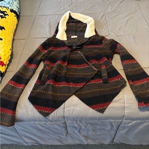 Olsenboye Striped Cardigan - Black, Brown, Red
